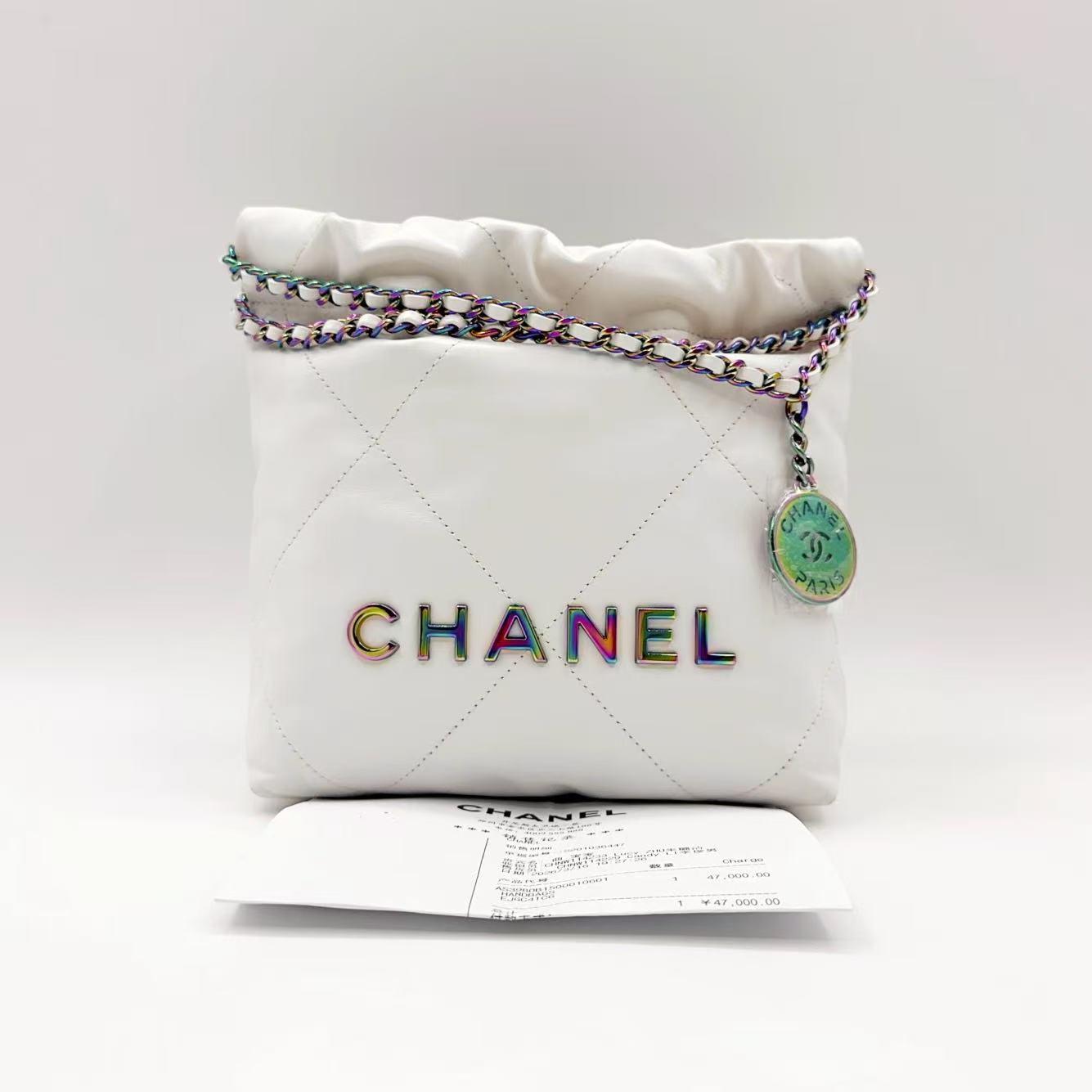 Chanel 22 Mini Bag Gradient Hardware Chip Version 2026 Full Set with Receipt Size 19×19cm