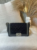 Chanel Le Boy Small Black & Silver Pearl Tweed Limited Edition Bag