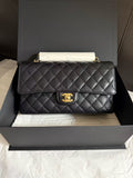 Chanel Classic Flap CF Medium Black Caviar Leather with Gold Hardware 30 Series Like New