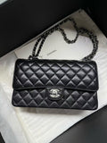 Chanel Classic Flap CF Medium Black Caviar Leather with Silver Hardware 2023 Receipt Brand New