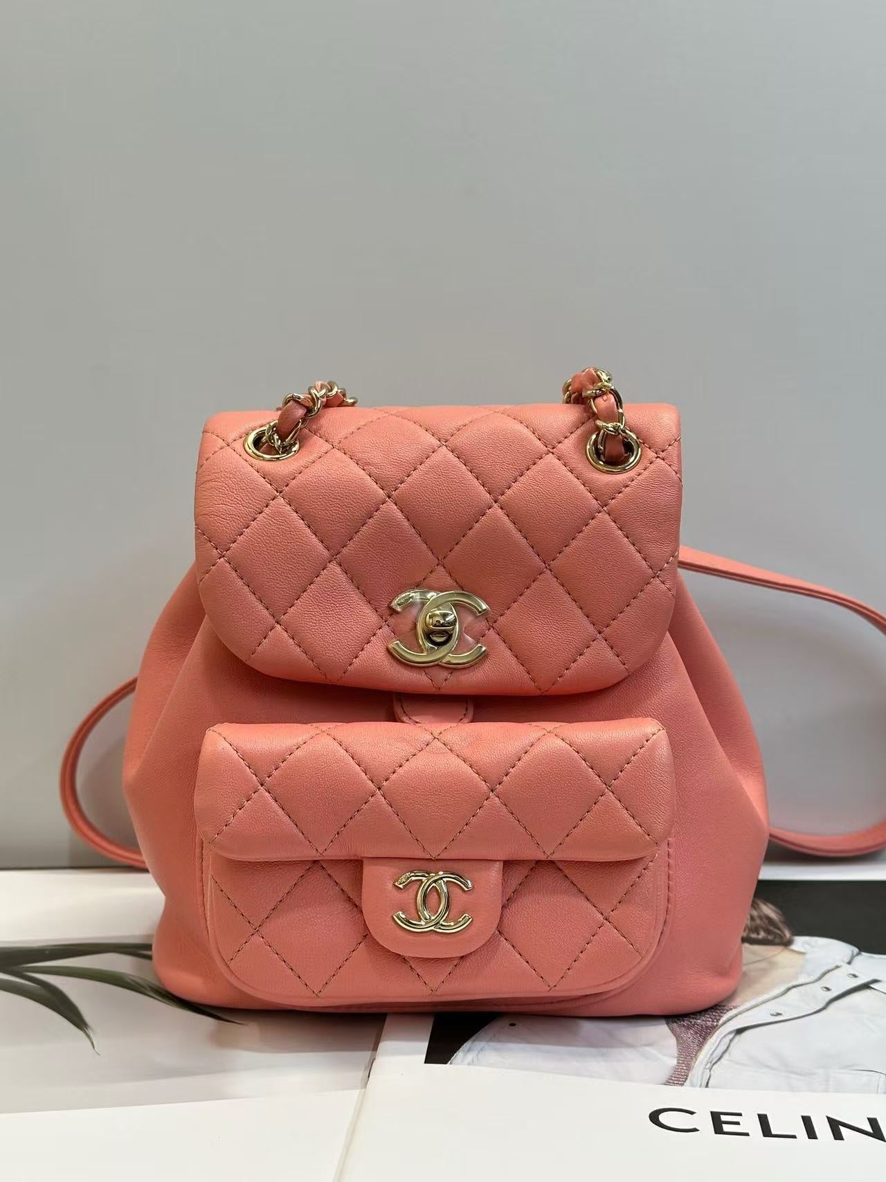 Chanel Backpack AS2908-B09750-NZV45 Calfskin Size 20×9×17cm