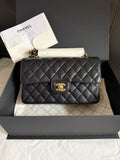 Chanel Classic Flap CF Small Black Caviar Leather with Gold Hardware Chip Version 2023