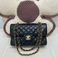 Chanel Classic Flap CF Small Black Caviar Leather with Gold Hardware Chip Version 2024