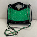 Chanel 31 Bag Green & Black Waxed Leather Chip Version Chain Shoulder Crossbody Bag Size 23×10×20cm
