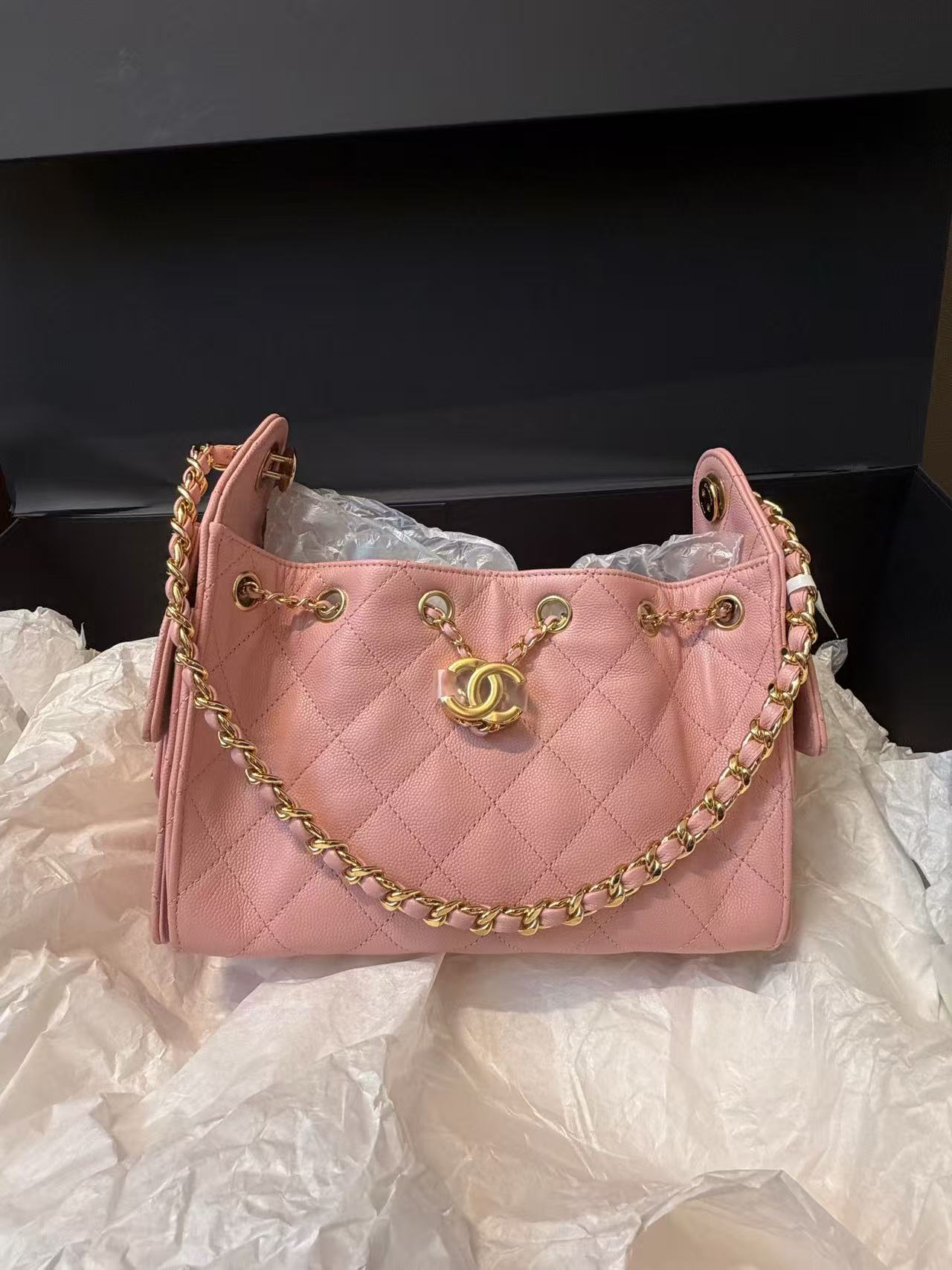Chanel 26A 25 Mini Bag Pink Caviar Leather Chip Version 2026 with Receipt Brand New