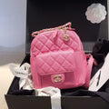 Chanel Backpack Candy Pink Caviar Leather with Gold Hardware 27 Series with Card