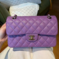 Chanel Classic Flap CF Small Lavender Purple Caviar Leather Chip Version 2022