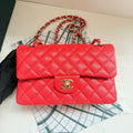 Chanel Classic Flap CF Small Red Caviar Leather with Gold Hardware 26 Series No Card