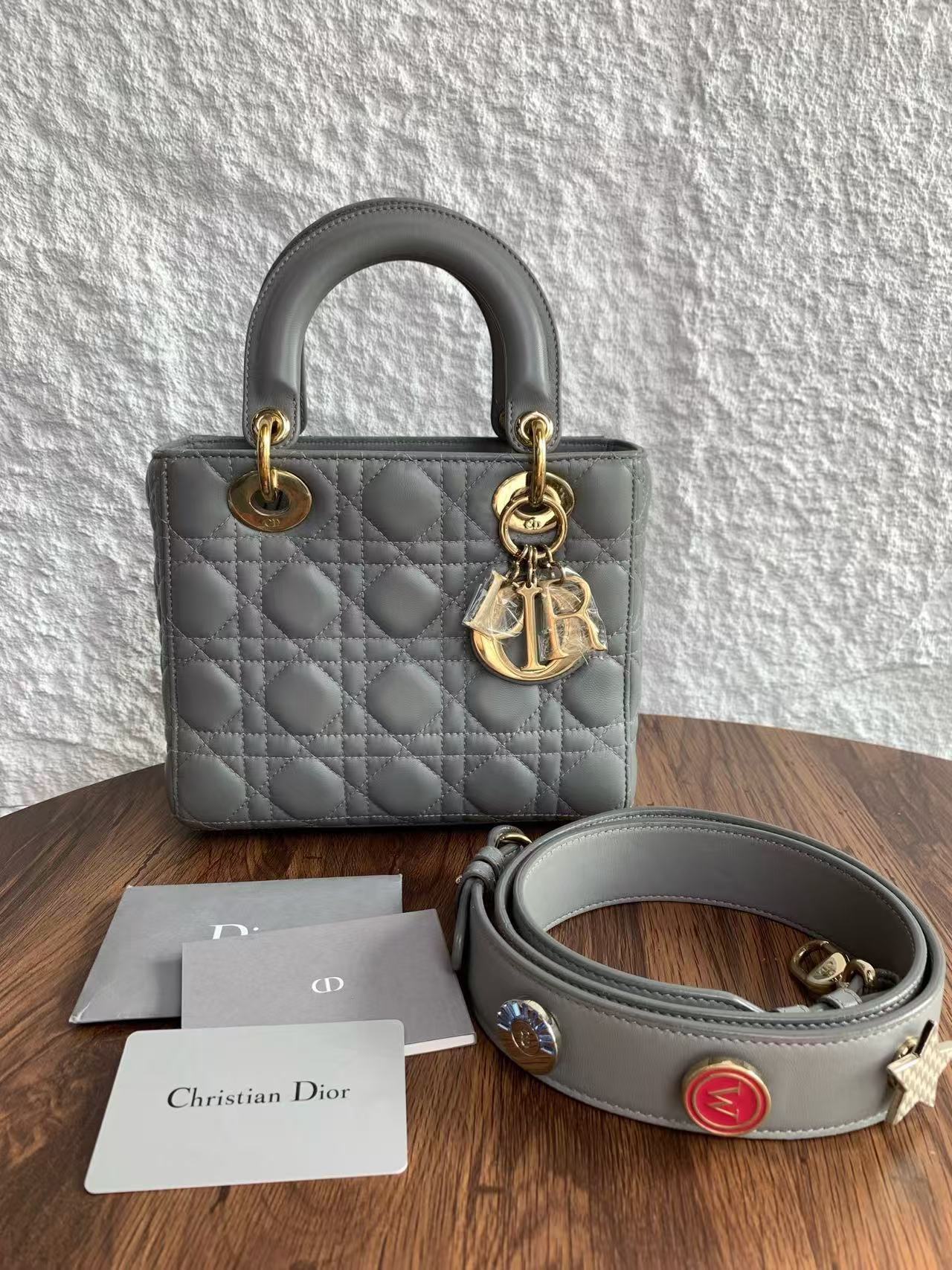 Dior Lady Dior Four-Compartment Badge Edition Bag with Card