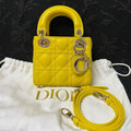 Dior Lady Dior Mini Three-Compartment Lemon Yellow Lambskin 2022