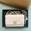 Chanel 19 WOC Wallet On Chain Light Pink Chip Version