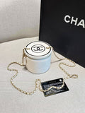 Chanel 21S White Small Cylinder Chain Bag 31 Series with Card