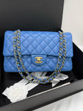 Chanel Classic Flap CF Medium Blue Lambskin with Gold Hardware 27 Series No Card