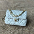 Chanel 24P Square Mini Flap Bag Beige with Gold Hardware Pearl Chain Chip Version Size 19×15×7cm