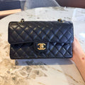 Chanel Classic Flap CF Small Black Caviar Leather with Gold Hardware Chip Version 2022