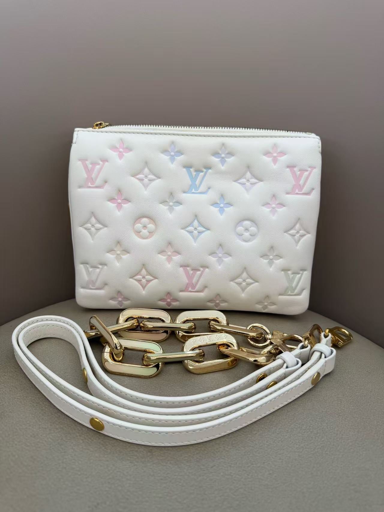 Louis Vuitton Coussin BB Valentine's Limited Edition White & Pink Gradient Chip Version