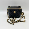 Chanel 23S Mini Vanity Case with Gold Ball Black Gold Chip Version AS4048 99 New