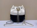 Chanel Gabrielle Panda Color Hobo Bucket Bag Lambskin & Caviar Leather 25 Series Size 21×23×7cm