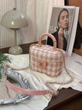 Chanel 23S Pink Tweed Handle Vanity Case Chip Version