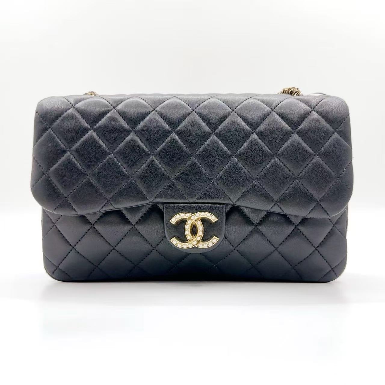 Chanel Classic Flap CF Westminster Pearl Chain Edition 20 Series Size 24×15cm
