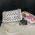 Chanel White Cut-Out CF Chain Bag Rare Event Edition Double CC Gold Clasp 31 Series 99 New