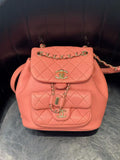 Chanel Duma Small Backpack Pink with Gold Hardware Chip Version 2022 Size 18.5×18×12cm