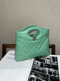 Chanel 31 Mini Bag Apple Green Lambskin with Non-Removable Shoulder Strap Chip Version 2024 with Box, Dust Bag & Receipt