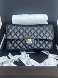 Chanel Classic Flap CF Medium Black Caviar Leather with Gold Hardware 2023