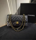 Chanel Classic Flap CF Medium Black Caviar Leather with Gold Hardware Chip Version 2024 with Original Protective Film
