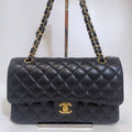Chanel Classic Flap CF Medium Quilted Caviar Leather with Gold Hardware 31 Series