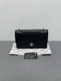 Chanel Classic Flap CF Medium Black Caviar Leather with Gold Hardware 26 Series with Card