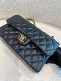 Chanel Classic Flap CF Small Black Caviar Leather with Gold Hardware Chip Version 2024