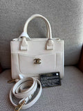 Chanel Cerf Tote White Caviar Leather with Silver Hardware