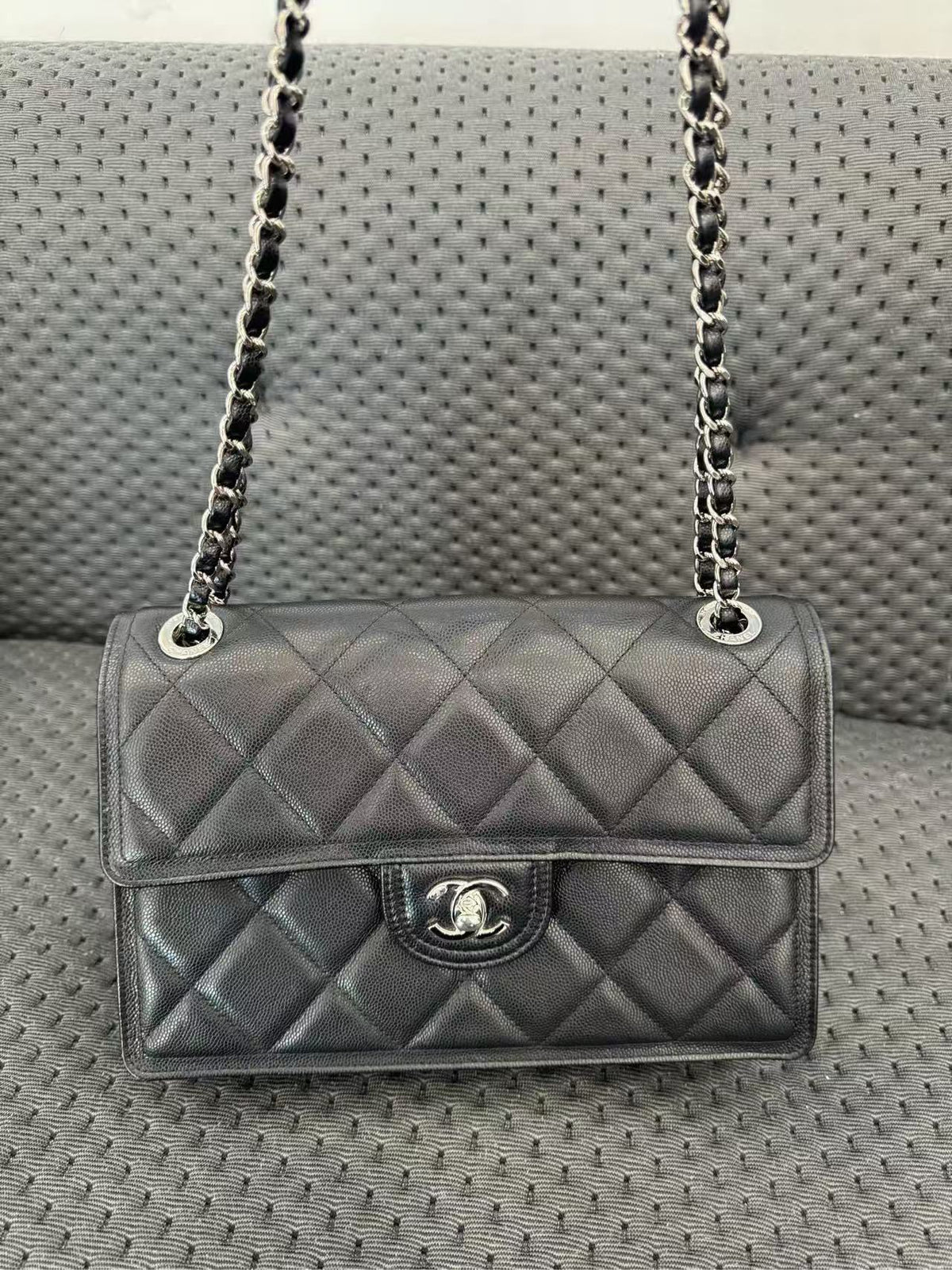 Chanel Sweet Flap Seasonal Bag in Caviar Leather, 2024 Microchip