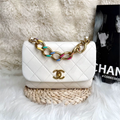 Chanel Classic Flap Bag with Colorful Enamel Chain