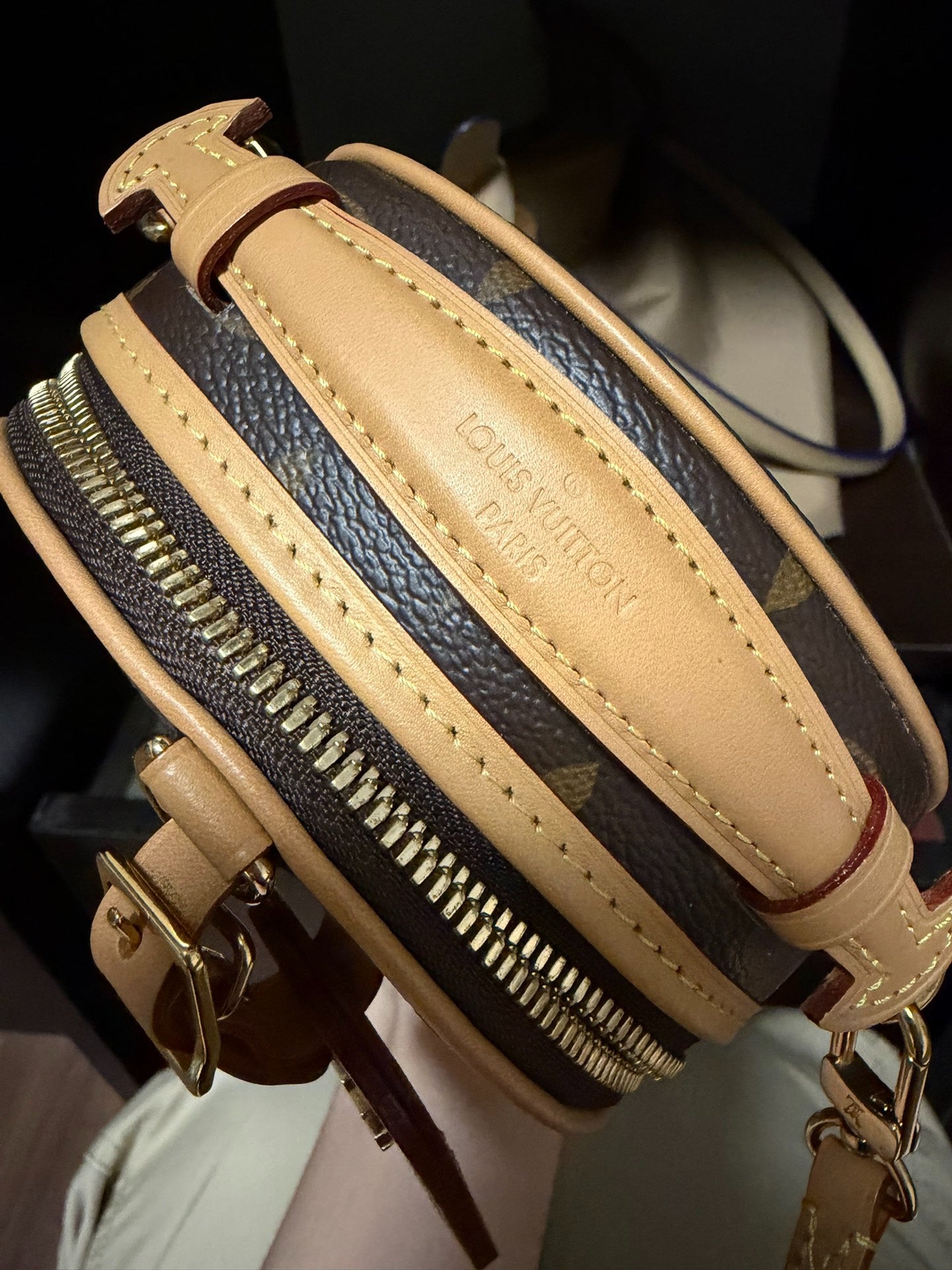 LV Mini Round Monogram Chip Bag