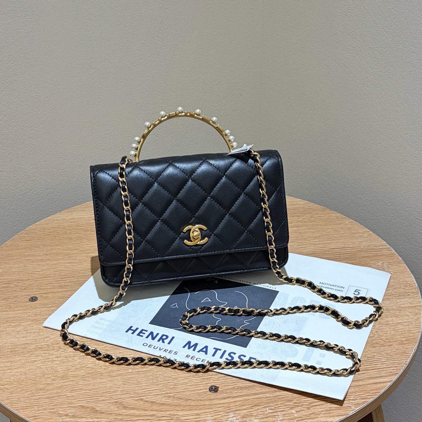 Chanel WOC Chain Bag with Pearl Handle
