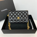 Chanel WOC Chain Bag with Gold Column Detail