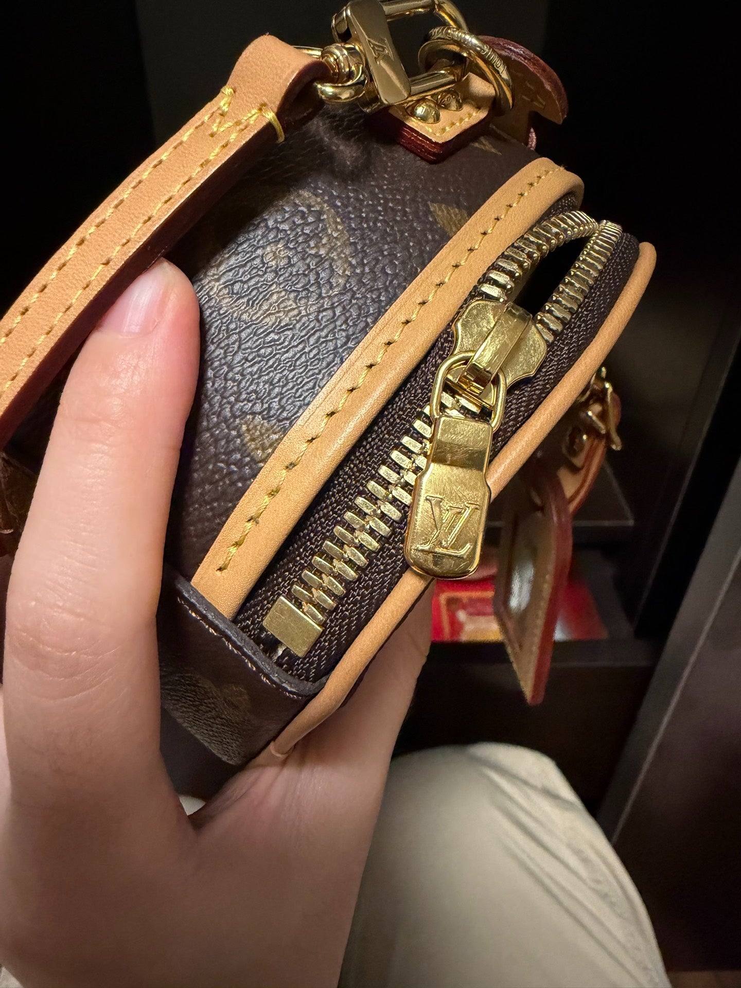 LV Mini Round Monogram Chip Bag
