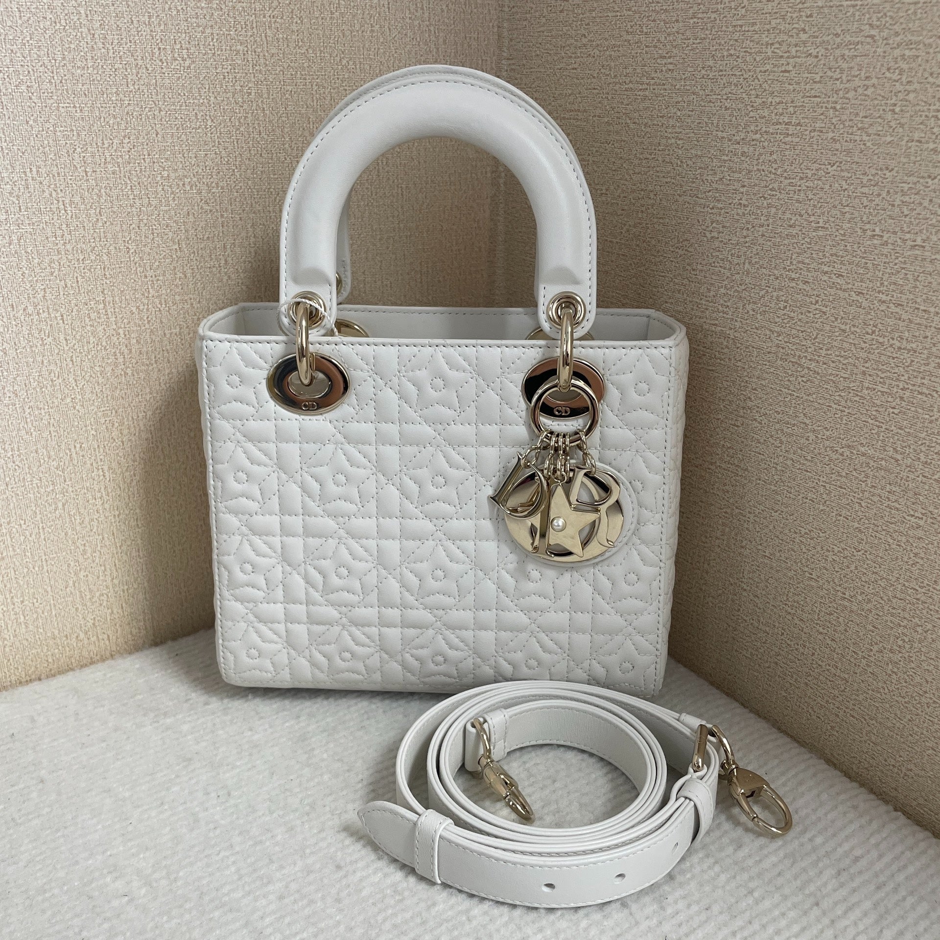 Dior Small Lady Dior Bag in White
