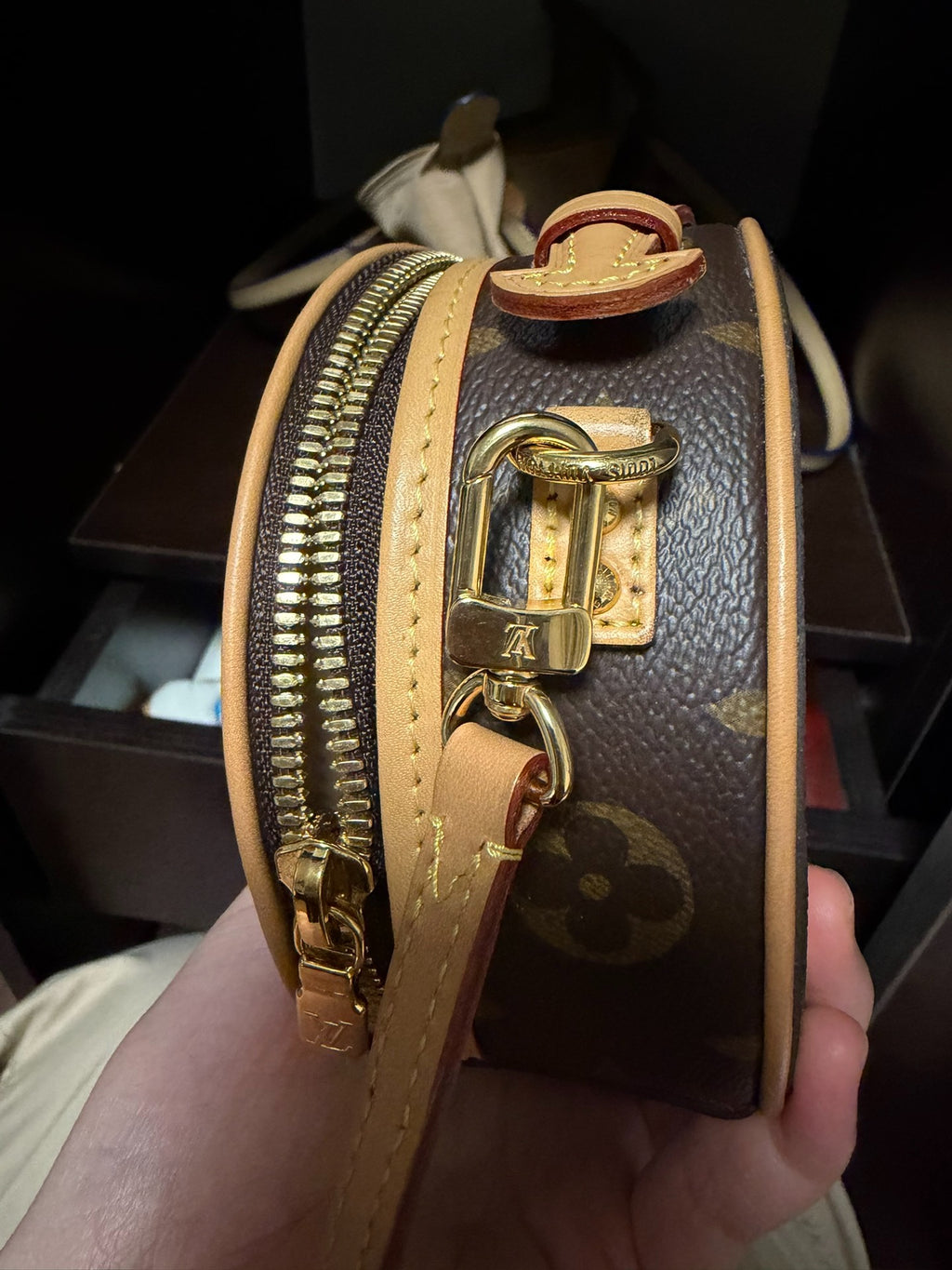 LV Mini Round Monogram Chip Bag