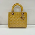 Dior Large Lady Dior Bag in Yellow Patent Leather